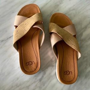 Rose Gold & Cork UGG Slides